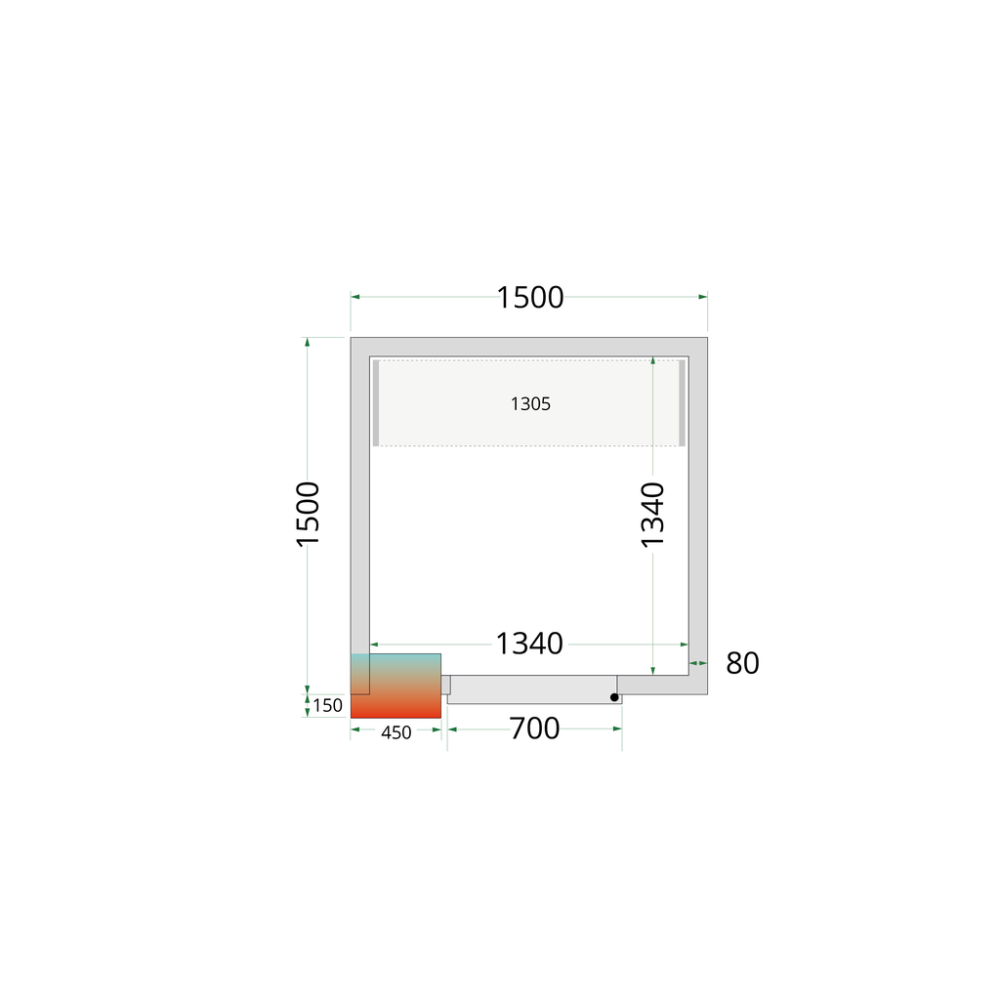 Chladiaci box TEFCOLD CR 150x150x220, 3,66 m3